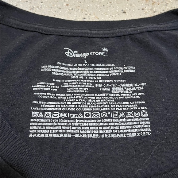 DISNEY STORE WOMENS MICKEY MOUSE HEAD SILHOUETTE T-SHIRT BLACK SIZE LARGE - Picture 10 of 13